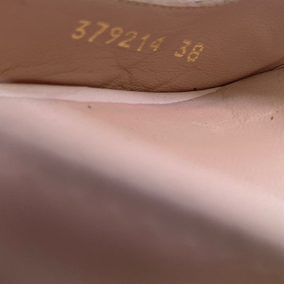 Pura Lopez Leather Gold Toe Nude Platform Slingback Heels - 7.5 - 38 - Picture 14 of 16